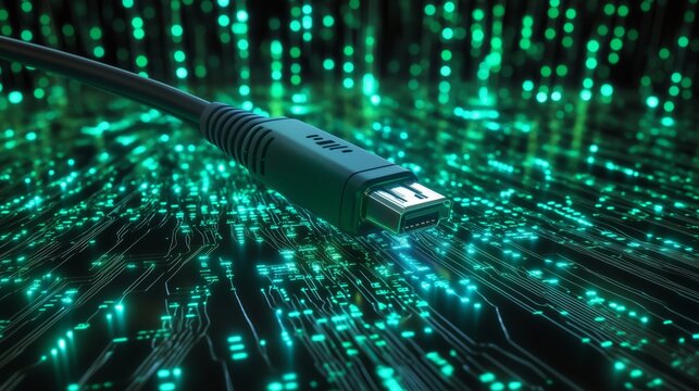 High-resolution abstract of technology connectors and data transmission