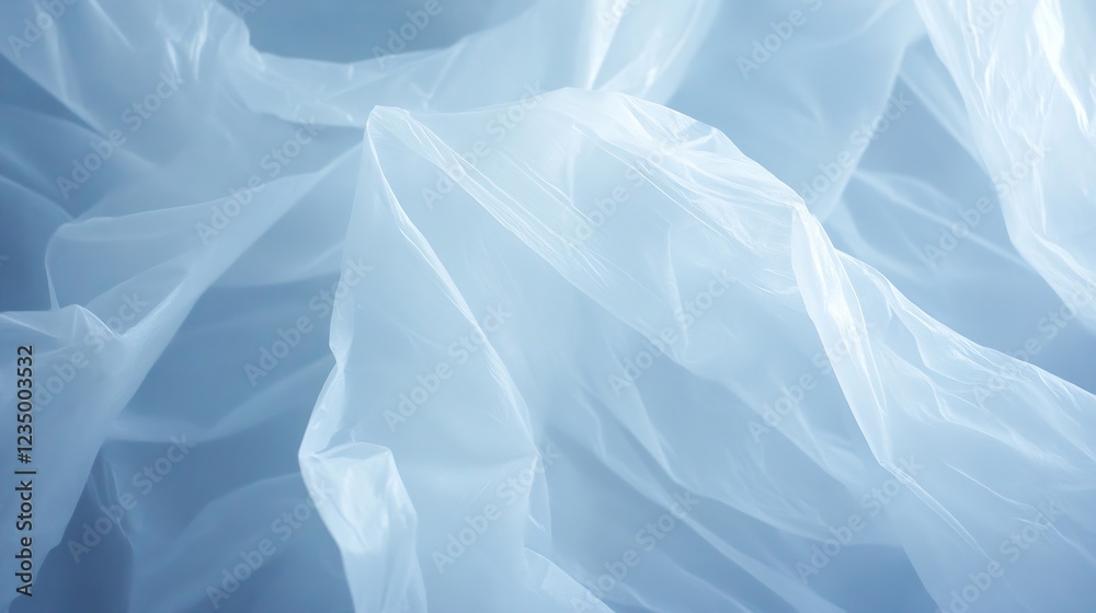 Leinwandbilder ethereal white abstract background with flowing textured fabric layers : generative ai