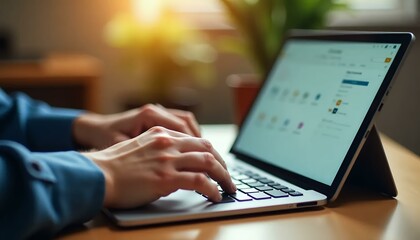 person-typing-laptop-computer-work-from-home-office-job