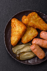 Hash browns with potatoes and onions, salt and spices