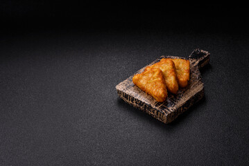 Hash browns with potatoes and onions, salt and spices