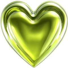 3D Glossy Green Heart Icon