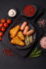 Hash browns with potatoes and onions, salt and spices