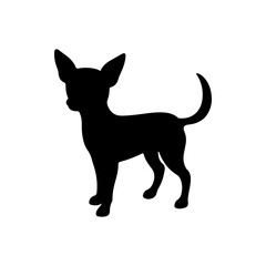 Cute chihuahua dog silhouette icon vector illustration design.