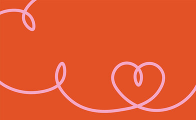 Cute Valentines Day abstract flat illustration. Hand drawn heart shapes, abstract background, valentines day concept for kids education, party, celebration, banner, frame	