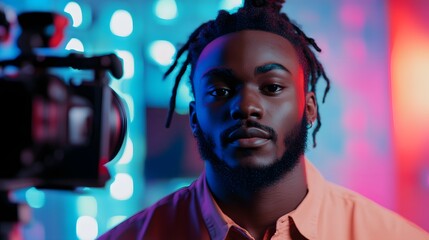 Television Studio Interview - Camera Operator Adjusting Focus