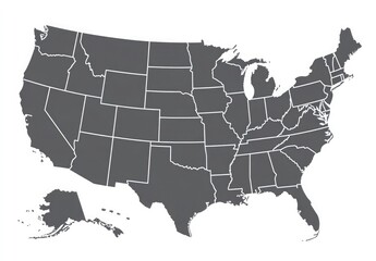 A U.S. map with the states