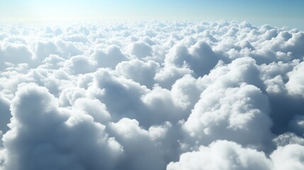 Expansive Sea of Soft White Clouds Spreading Across the Sky in Stunning Aerial Perspective : Generative AI