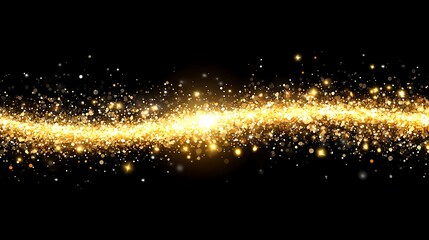 Golden Glitter Sparkles Wave Abstract Background