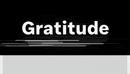 Digital Gratitude Declaration with Glitchy Lines on a Stark Black Canvas