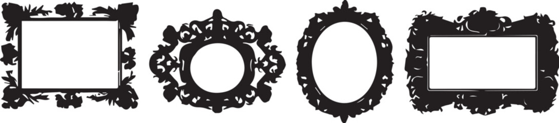 Set frames. Hand drawn vector illustration