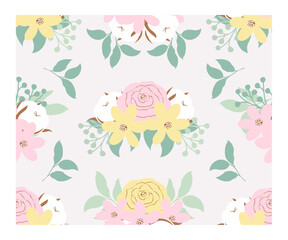 Scrapbook, fundo, patterns, padrão de repetição, estampa, primavera, natureza, flores, rosa, algodão