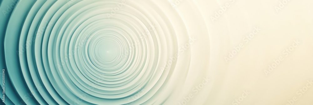 Poster Swirling concentric circles create a soothing visual effect in a serene environment. Generative AI
