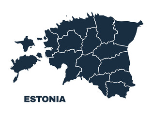 Estonia map flat border outline vector
