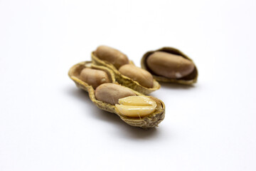 A set of peanuts. Isolated on a white background.