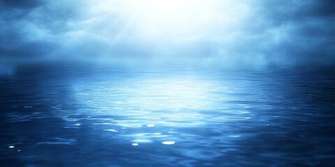 Obraz premium Serene Blue Ocean Water Calm Sea Surface Peaceful Sky Background Tranquil Nature Scene Beautiful