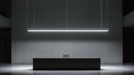 Minimalist Modern Interior Design: Sleek Concrete Room with Linear LED Lighting