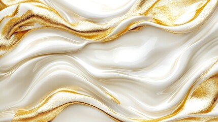Obraz premium Elegant Swirling White and Gold Abstract Design