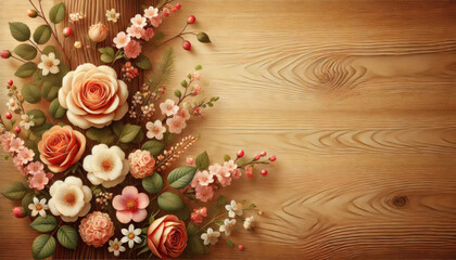 Stunning wooden texture backgrounds with floral accents for design projects home decor and art displays