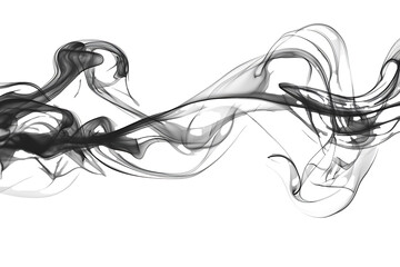black smoke isolated on a white or transparent background 