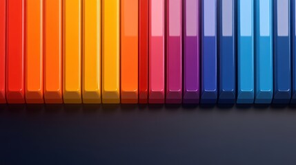 Geometric Piano Keys: Colorful Abstract Background with Gradient Stripes - Vector Illustration