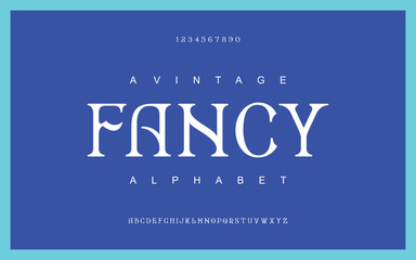 Classic typography serif font. Uppercase, lowercase, ligatures, ampersand, alternate, and number. Vector illustration word. Lettering Minimal Fashion Designs Romance Elegant.