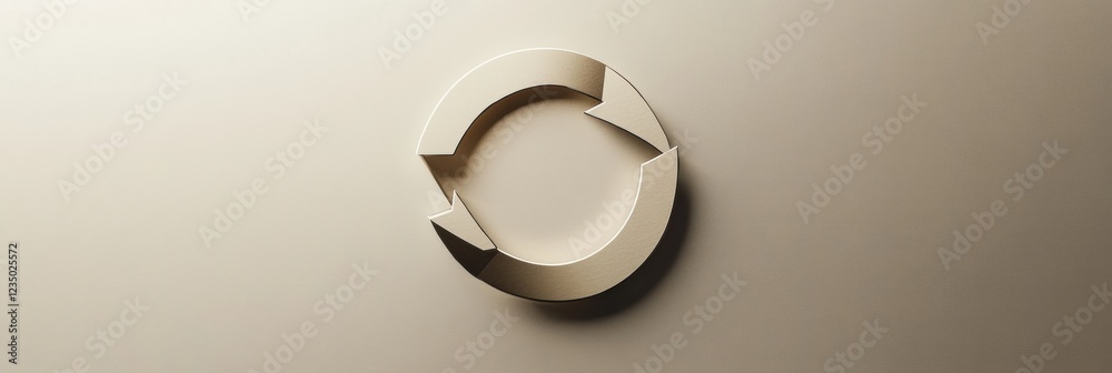 Poster symbol representing recycling and sustainability displayed on a neutral background for environmental