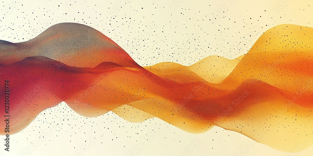Poster colorful abstract wave design with flowing shapes and dynamic patterns displaying energy and movemen