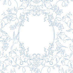 Wedding card with flowers 