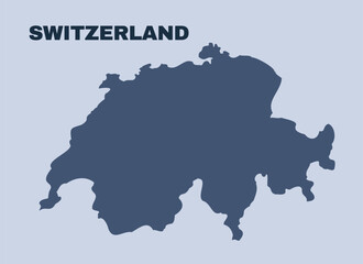 Switzerland map simple flat vector
