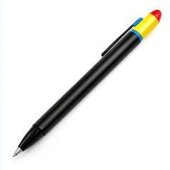 Naklejka premium ballpoint pen with retractable tip isolated on white background