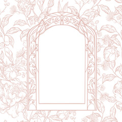 Wedding card with flowers 