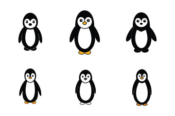 Naklejka premium The Charming Penguin: A Minimalist Design of Antarctic Elegance.