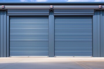 Fototapeta premium Sliding steel door of large storage warehouse