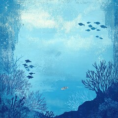 Serene Underwater Scene With Coral And Fish