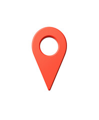 Fototapeta premium Red map pointer location on transparent background. Navigation, pin, marker, travel, gps, place or destination symbol concept.
