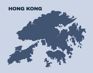 Hong Kong map simple flat vector