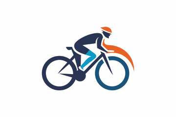 Fototapeta premium bike with woman vector logo with a white background