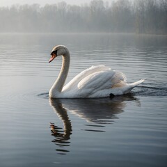 Fototapeta premium swans on the lake