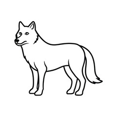 Wolf Line Art Vector Illustration and Wolf Outline, Drawing Vector Design