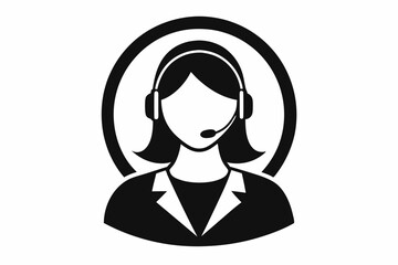 call center woman with laptop