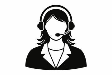 call center woman with laptop