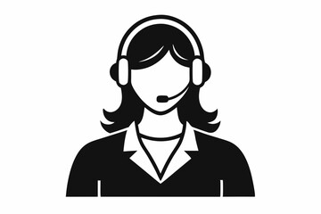 call center woman with laptop