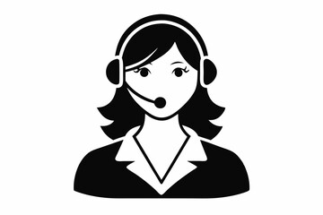 call center woman with laptop