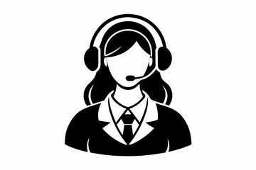 call center woman with laptop