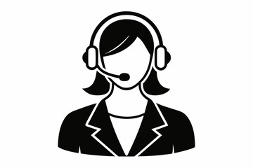 call center woman with laptop