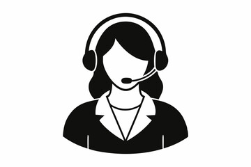 call center woman with laptop