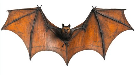 Naklejka premium Realistic Bat in Flight with Detailed Wing Structure Displayed