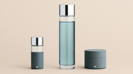 Obraz premium Elegant Skincare Set: Minimalist Design, Luxury Packaging