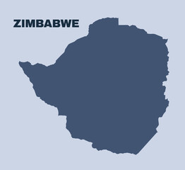 Zimbabwe map simple flat vector